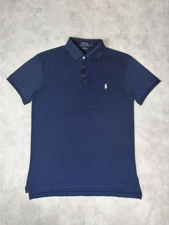 Polo Ralph Lauren bleu marine logo brodé blanc - M Slim fit 