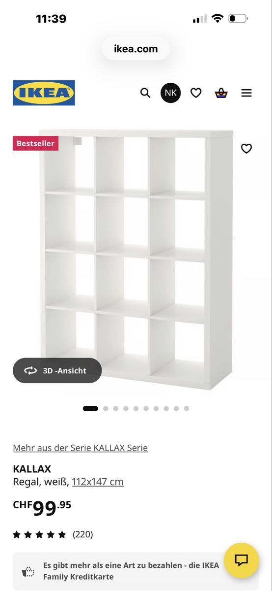 Ikea Regale: Ikea Kallax Regal mit 8 Körben – Neu (gemäss Beschreibung) aus Wallisellen von Mercatura 2