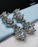 Boucles d'oreille argent diamants de moissanite de 1,8  ct