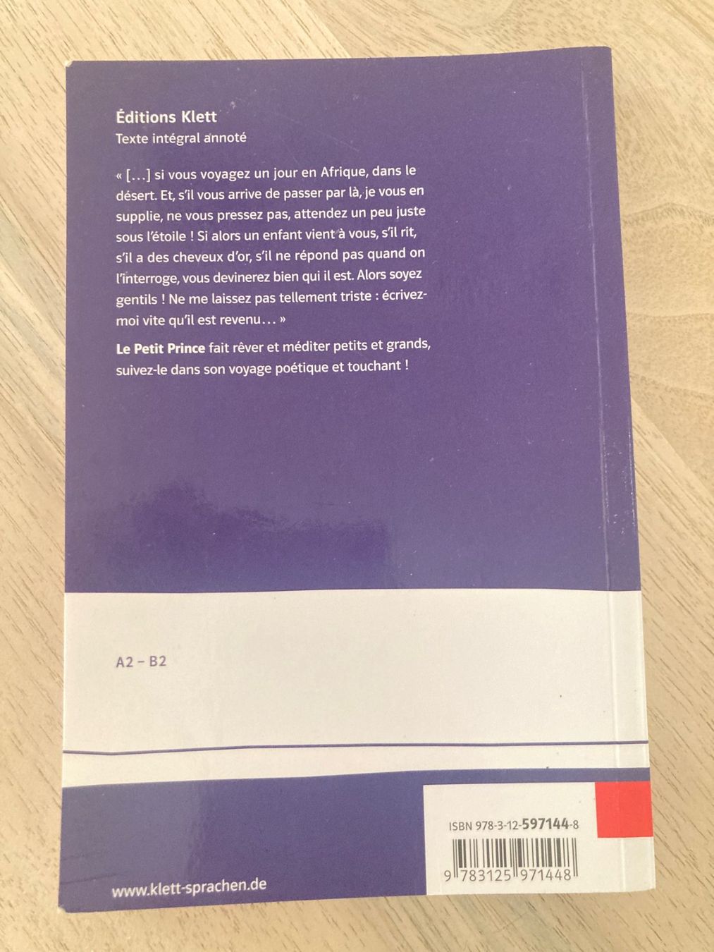 Libri: Le Petit Prince, Text integral annoté, Ed. Klett, A2-B2 – Usato da Frenkendorf venduto da CAE27 1