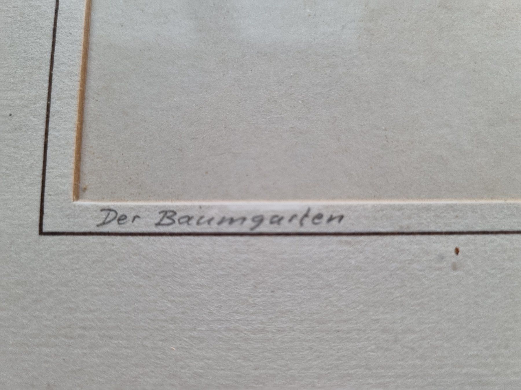 Foto & Immagini: Original Bleistiftzeichnung "Der Baumgarten" mit Goldrahmen. – Usato da Trachslau venduto da post35 2