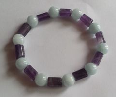 NEU: Aquamarin Schmuck Perlen Amethyst Armband Edelsteine