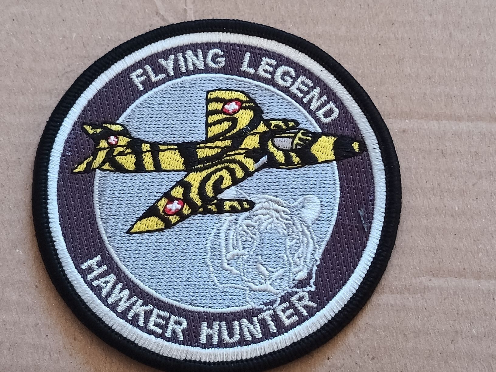 Schweizer Armee Toppe: Ecusson HAWKER HUNTER Flying Legend avion Flugzeug  – Usato da Bex venduto da Canouille 1