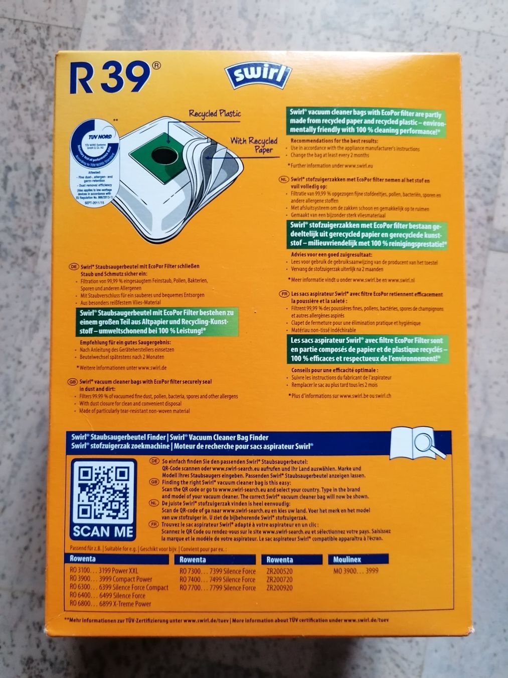 Altro per la casa: 3 Pack Staubsaugersäcke R 39, ungeöffnet – Nuovo e nell'imballaggio originale da Schwanden i.E. venduto da Cothesama 1
