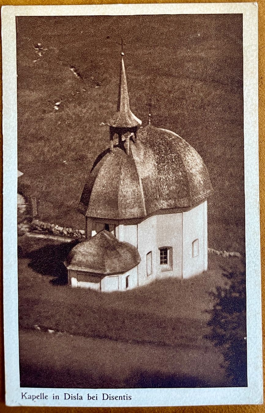 Cartoline postali: DISENTIS - Kapelle in Disla 1923 – Usato da Lutry venduto da Ediego