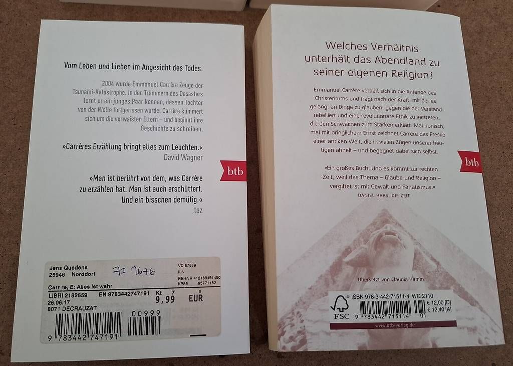 Libri: 5 Bücher von Emmanuel Carrère – Usato da Zürich venduto da apf_b8zl 3