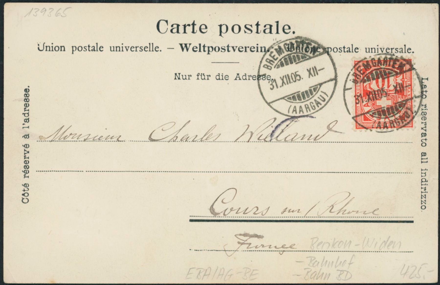 Cartoline postali: AG Berikon Widen - Bahnhof - Bahn BD – Usato da Schindellegi venduto da leecollect 1
