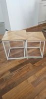Beistelltische Holzoptik Metallgestell 2er Set neu