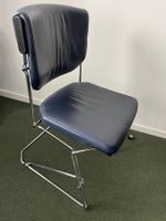 10 Moderner Freischwinger Stuhl, Blau Leder, Giroflex!