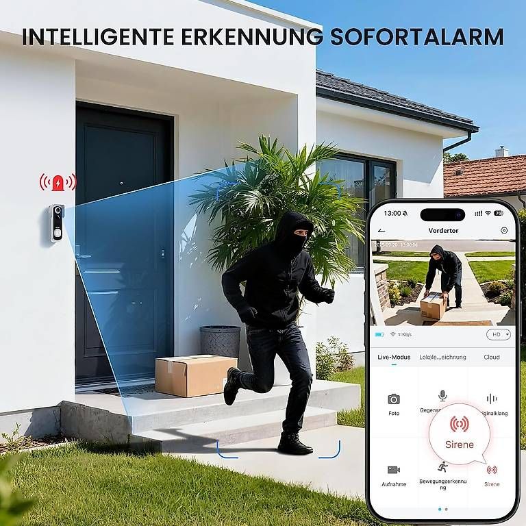 Sistemi d'allarme: ieGeek 2K Video Türklingel mit Kamera – Nuovo (secondo la descrizione) da Kreuzlingen venduto da Best-Deal-Oase 2