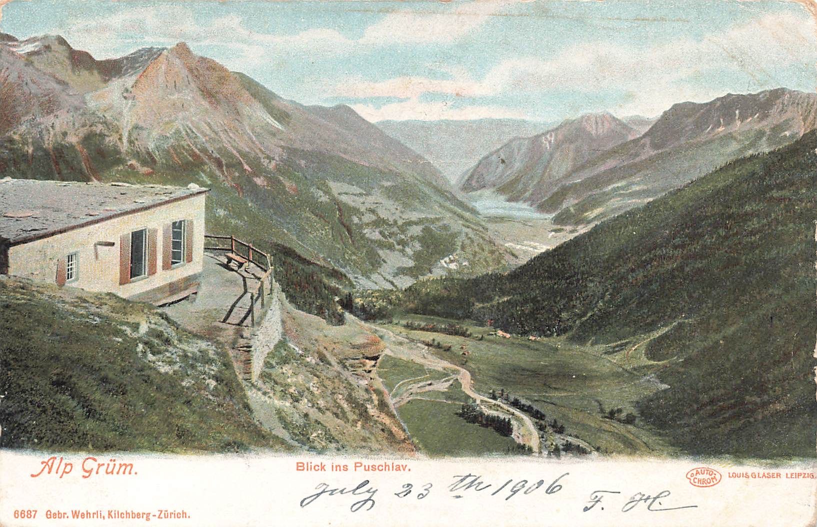 Cartoline postali: Alp Grum blick ins puschiav – Usato da Biasca venduto da Blenio71