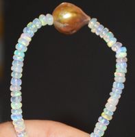 Armband L-7840 – Äthiopische Opal Rondellen mit Süsswasser P
