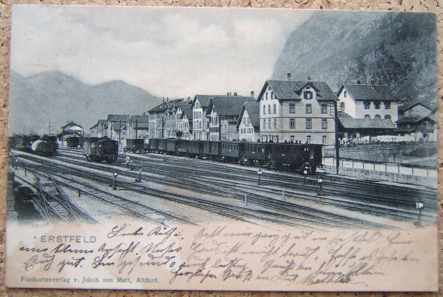 Cartoline postali: AK BAHNHOF ERSTFELD  1914 – Usato da Brunnen venduto da Nonne04