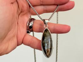 Collier labradorite  - Élégance discrète ❄️