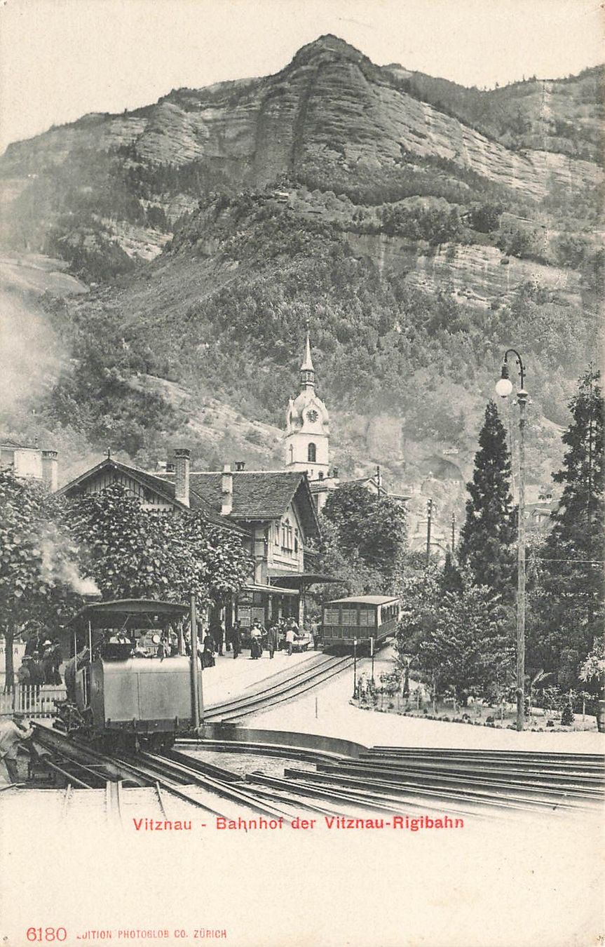 Ansichtskarten: Vitznau rigibahn Bahnhof Eisenbahnen bahn Standseilbahn – Gebraucht aus Biasca von Blenio71