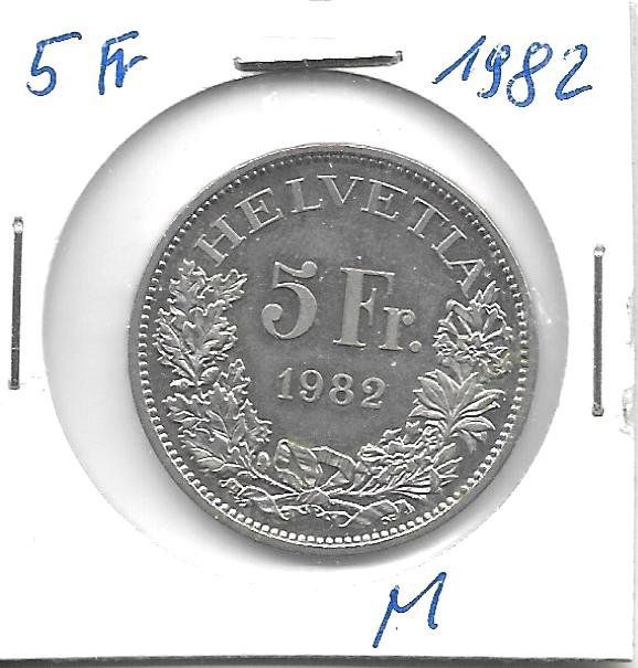 Tutti le monete: Monnaie Suisse: 5 Fr 1982 – Usato da Muraz (Collombey) venduto da Resine