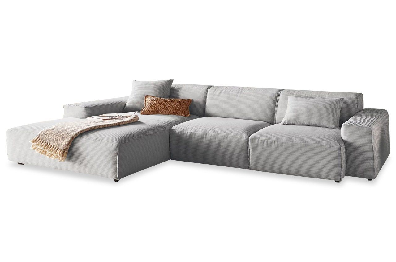 Sofas: Ecksofa Eastport in Cord grau links – Neu und originalverpackt aus Bischofszell von deluxe-moebel 1