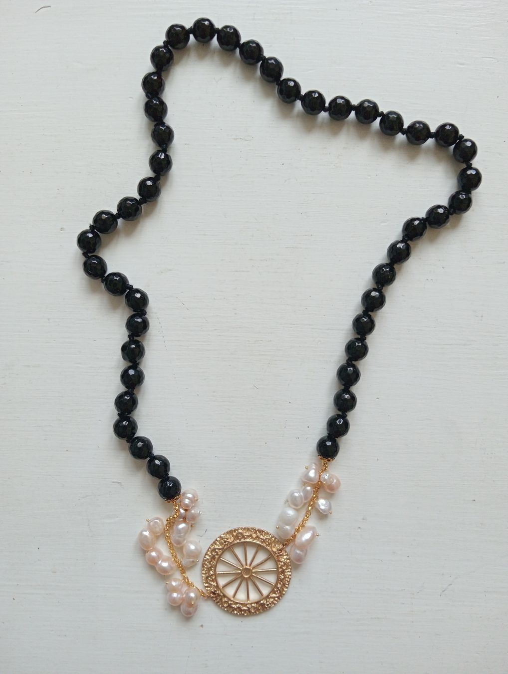Ketten: Statement Schwarz Kette Boho-Stil Handgeknüpft Glasperlen – Gebraucht aus Allschwil von Evgeniia78 4