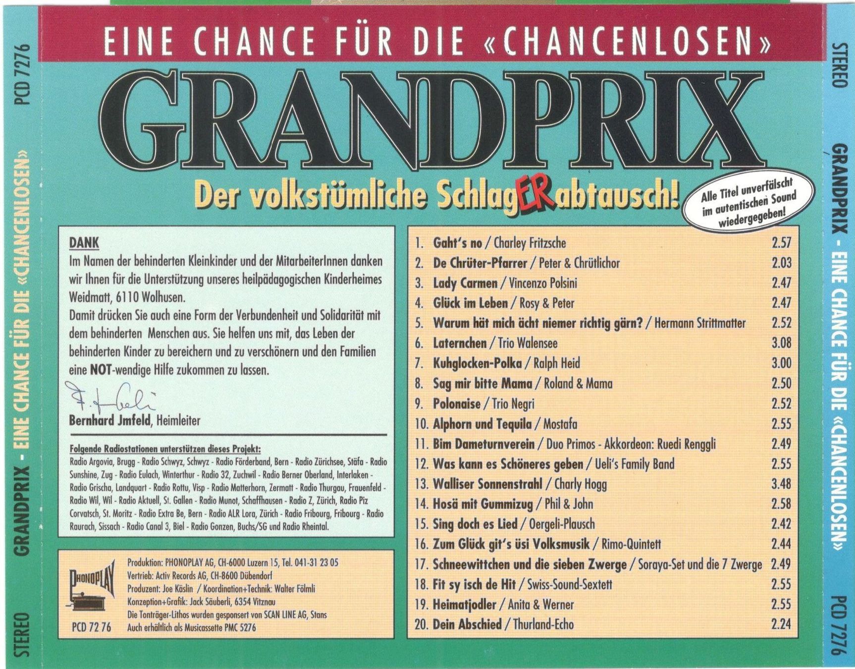 CD: Grandprix CD Schlager abtausch – Usato da St. Margarethen TG venduto da ursk10 1