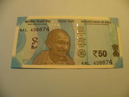 Indische Rupien Banknote, 50 Rupien, Neuwertig, Selten