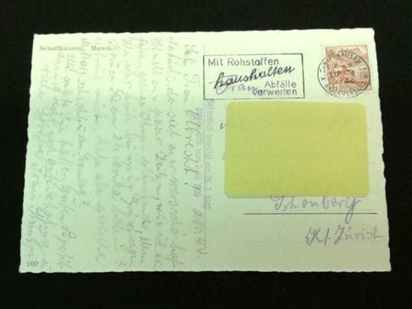 Cartoline postali: Schaffhausen Munot 1944 – Usato da Schaffhausen venduto da vintageworld 2