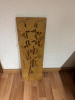 Handgeschnitztes Rosen-Holzrelief, Wanddeko, Vintage Deko
