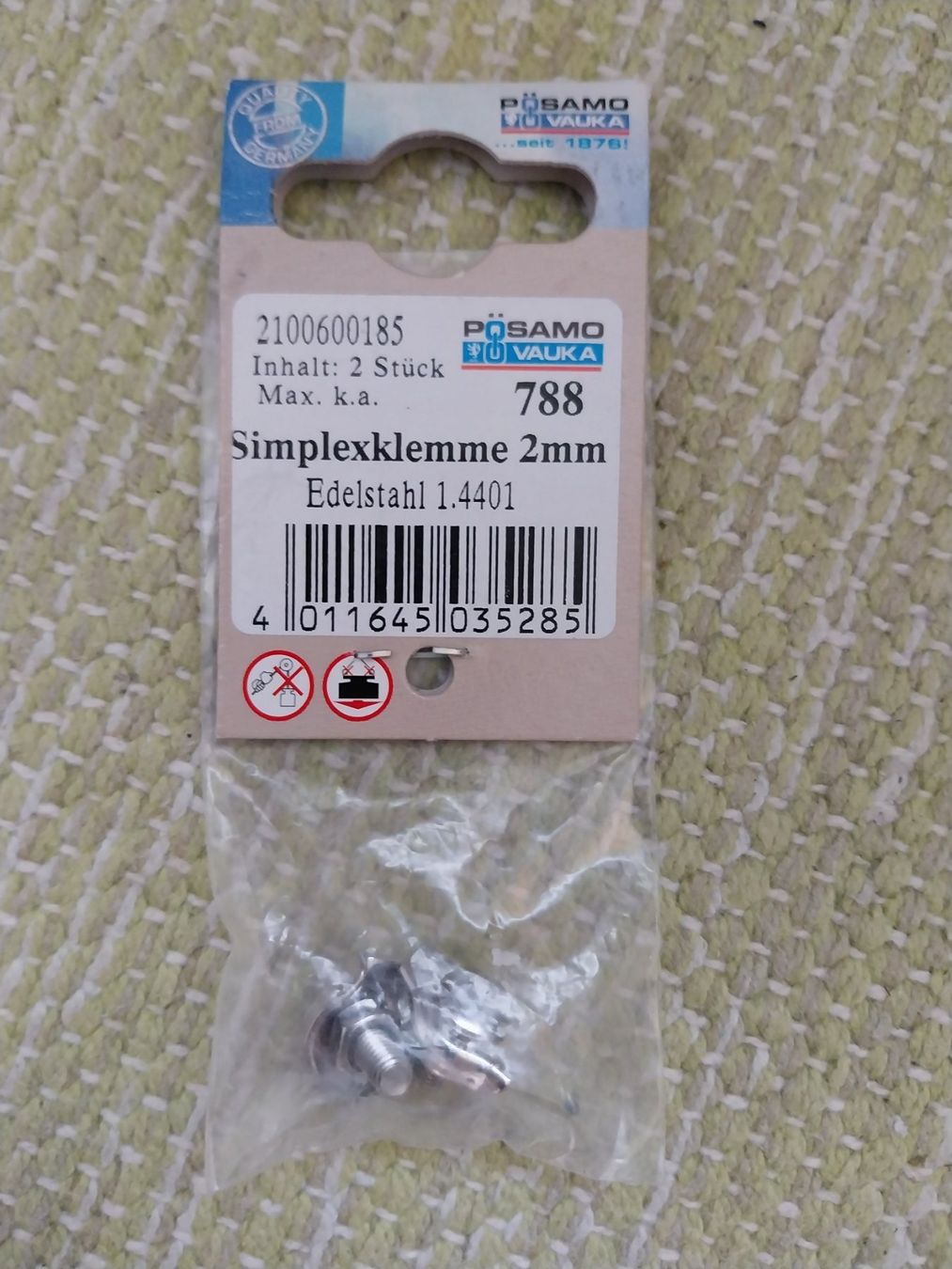 Quincaillerie: simplexklemme 2mm – Neuf avec emballage d'origine à Schwaderloch par bademeister79