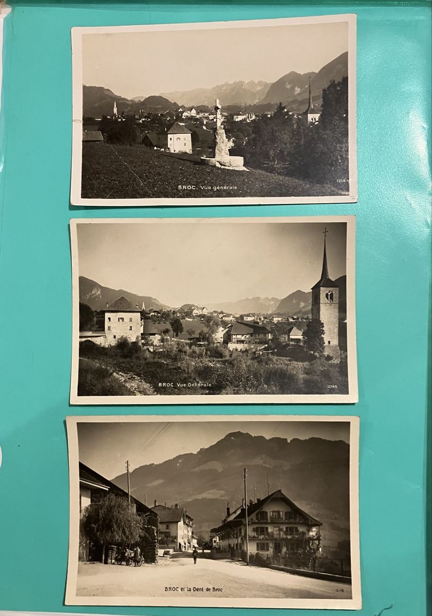 Cartes postales: 3 Ansichtskarten Broc Vue Générale und Dent de Broc – D'occasion à Bauma par Baumer71