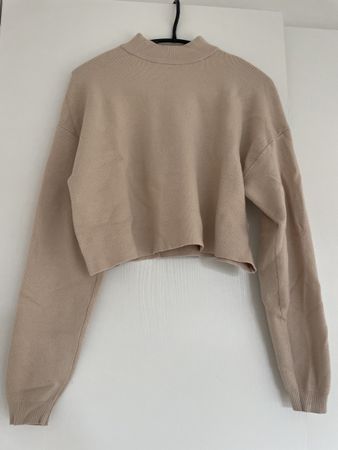 Pull col montant court beige Bershka XS