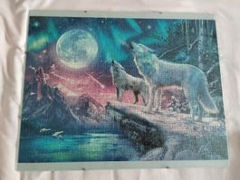 Ravensburger Puzzle Wölfe 500 Teile mit box und Glass rahmen