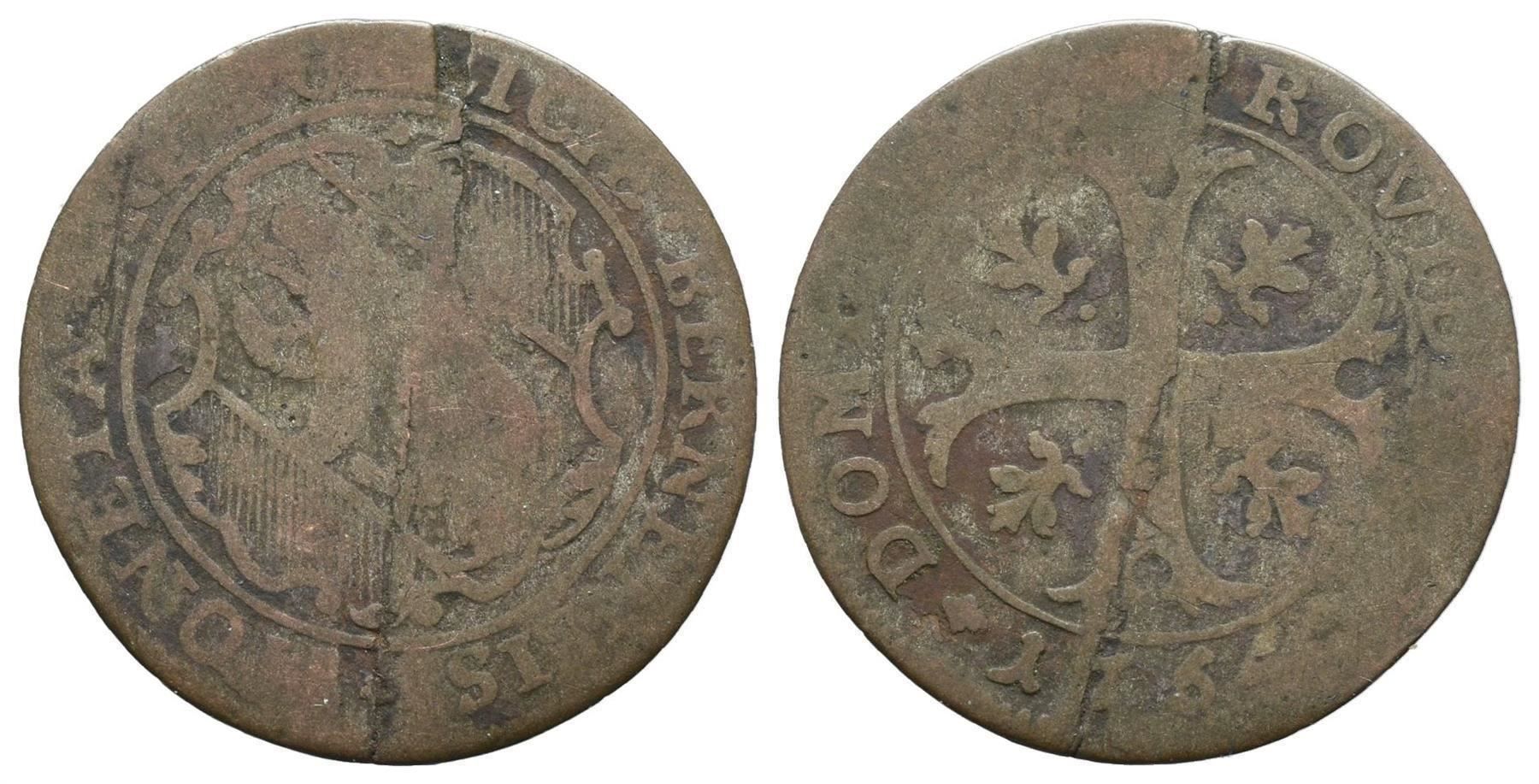 Tutti le monete: Bern Halbbatzen 1754 , 2-224h  /2140/ – Usato da Trimbach venduto da Solothurn1