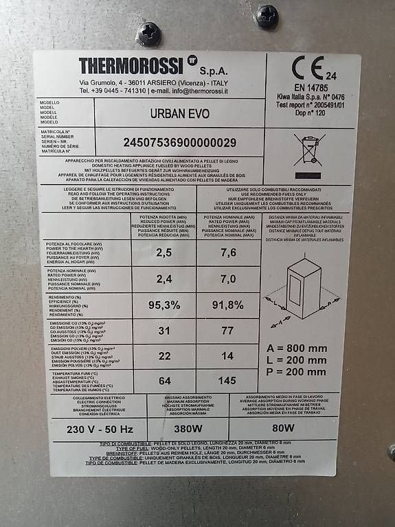 Stufe caminetto: Pellet Ofen Thermorossi Urban Evo – Usato da Rothenburg venduto da Delacom 2