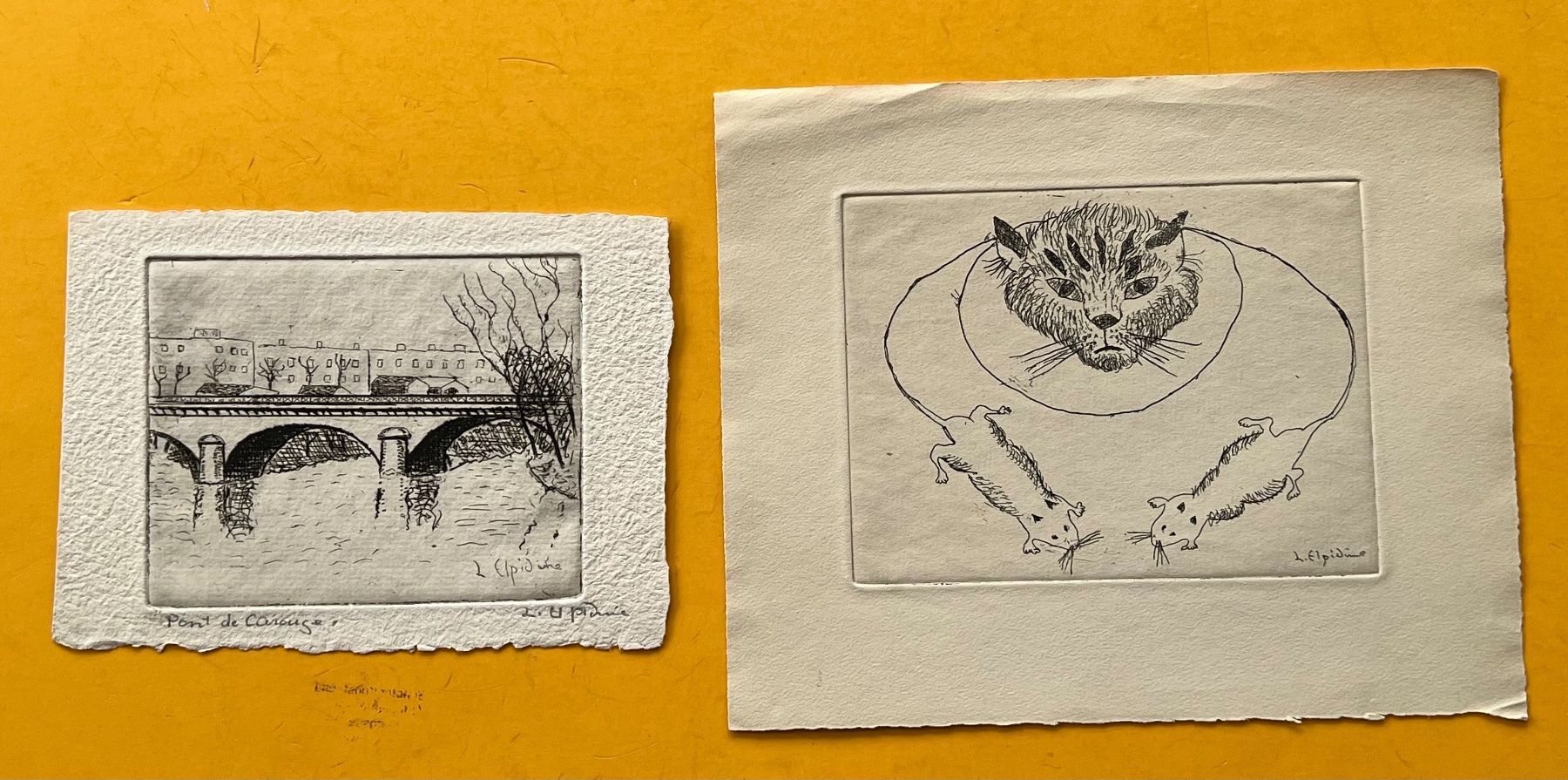 Dipinti: 2 x Original Radierung unleserlich signiert – Usato da Adliswil venduto da buch_und_kunst