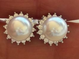 Luxus Elegante Perle Ohrschmuck Ohrstecker Farbe : Silber