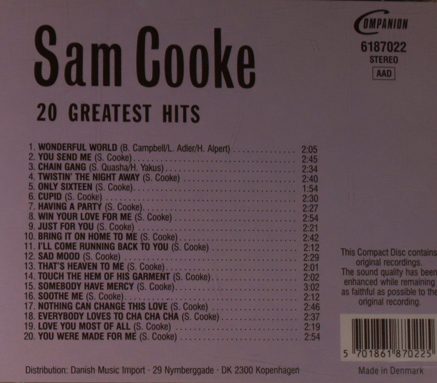 CDs: Sam Cooke – 20 Greatest Hits – Gebraucht aus Luzern von CONTENTI 2