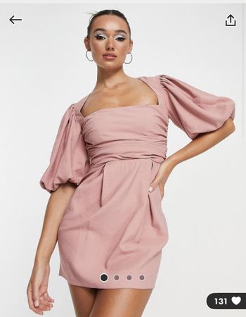 Altrosa kurzes Kleid, Gr. 34