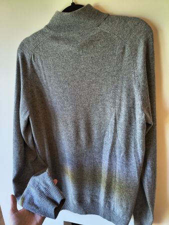 MANOR Men's Grey Cashmere Blend High-Neck Sweater M