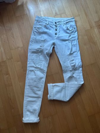 Weisse Jeans im destroyed Look! Gr. 38