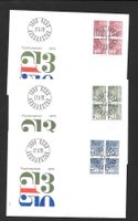 3 FDC 483 - 485 Serie Viererblöcke ET Bern 17.9.1070