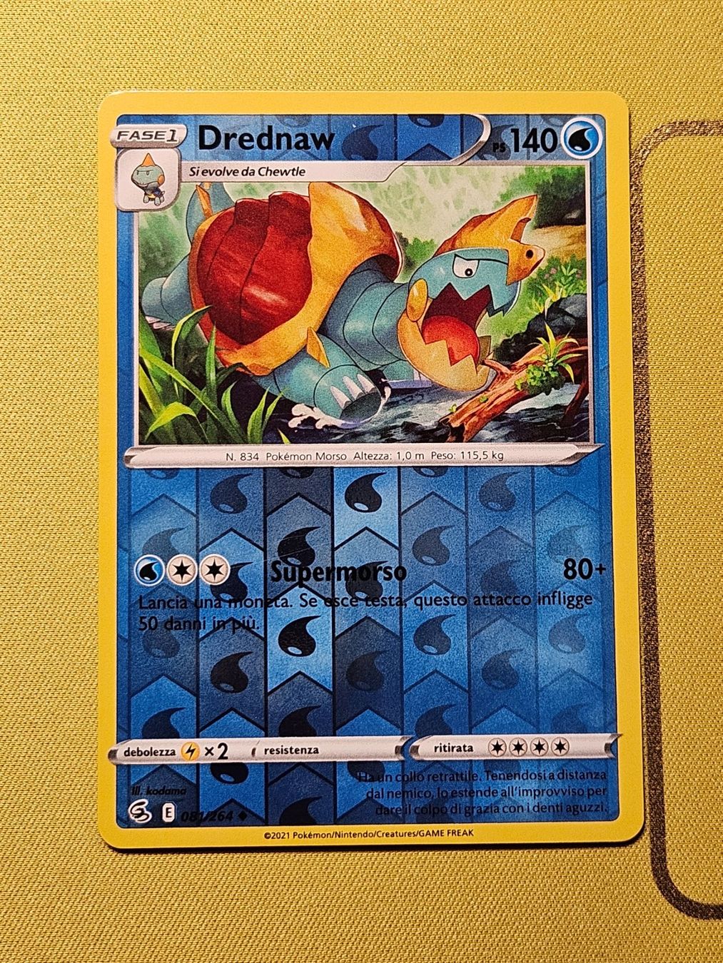 Pokémon Carte collezionabili: Fusion Strike - Drednaw 081/264 – Usato da Bellinzona venduto da Pokemarco