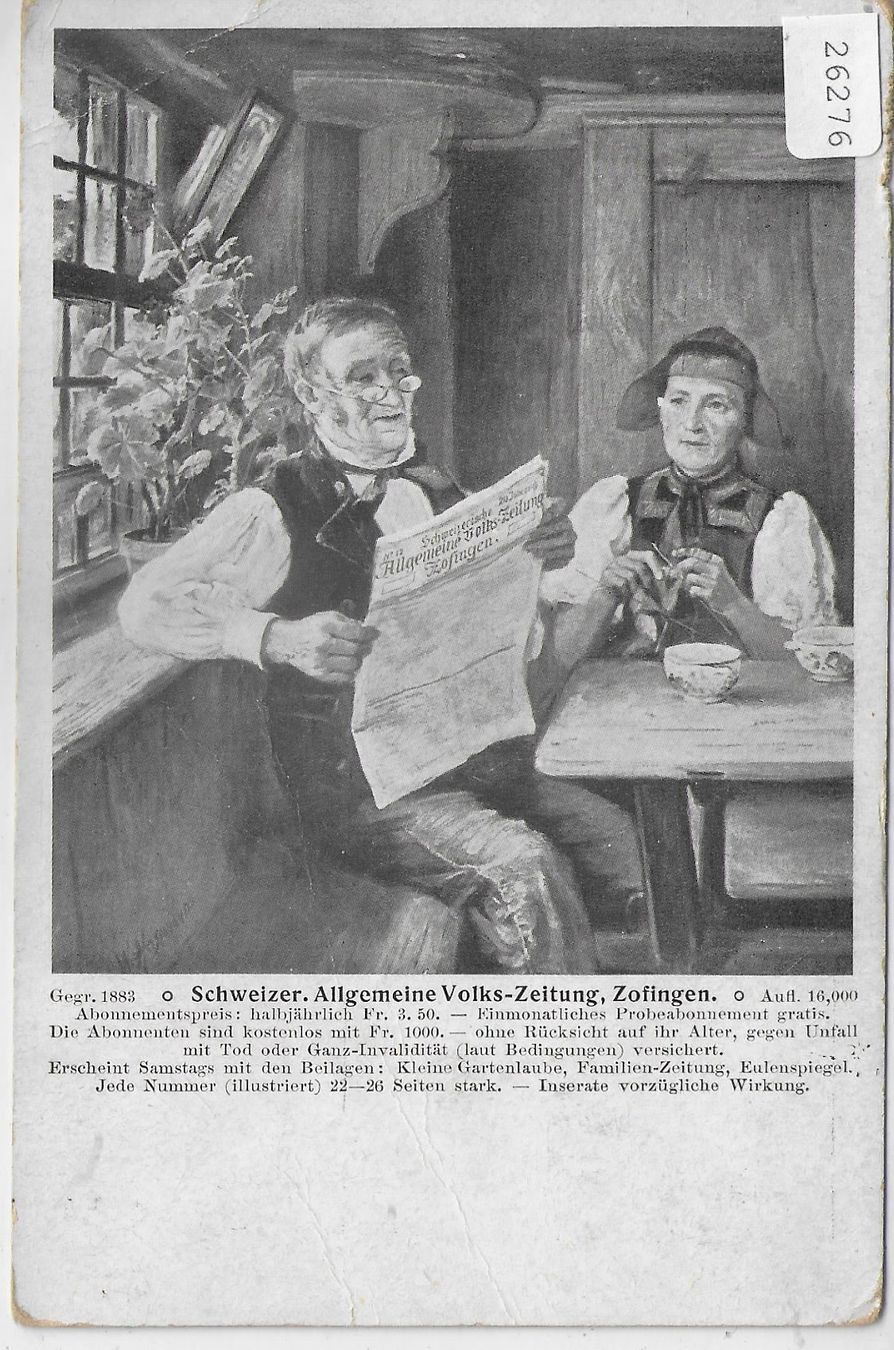 Cartoline postali: Schweizer. Allgemeine Volks-Zeitung – Usato da Ettingen venduto da Kartenplanet
