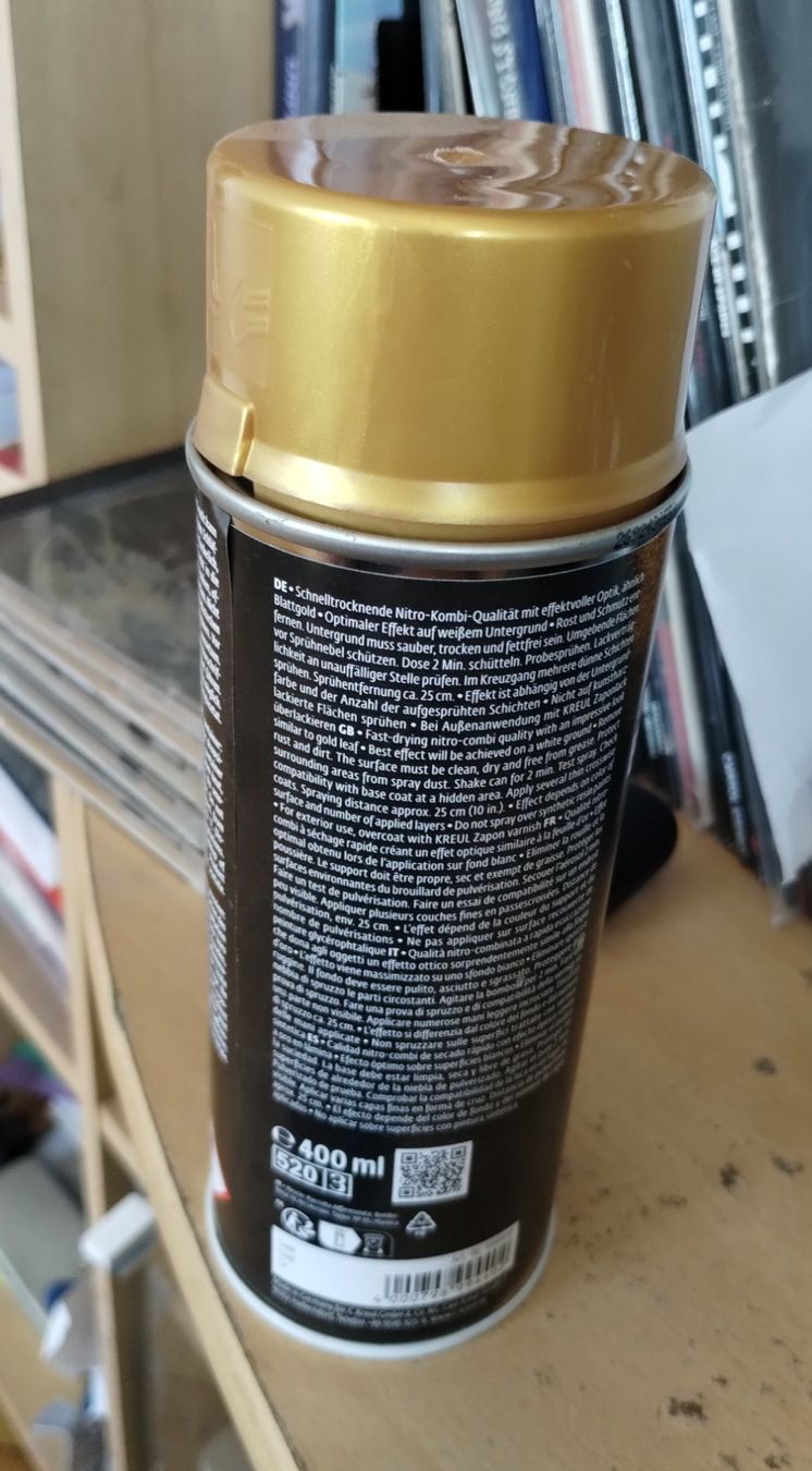 Colori: 2 Spray effet métal or " Kreul" 400 ml + Noir Obi – Nuovo (secondo la descrizione) da Lausanne venduto da Martinucci 6