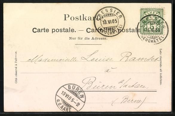 Cartoline postali: Cornaux /NE, Rue du Haut, Strassenpartie – Usato da Berlin venduto da bartko-reher 1
