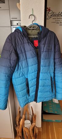Winterjacke gefüttert blau-hellblau Grösse S guter Zustand