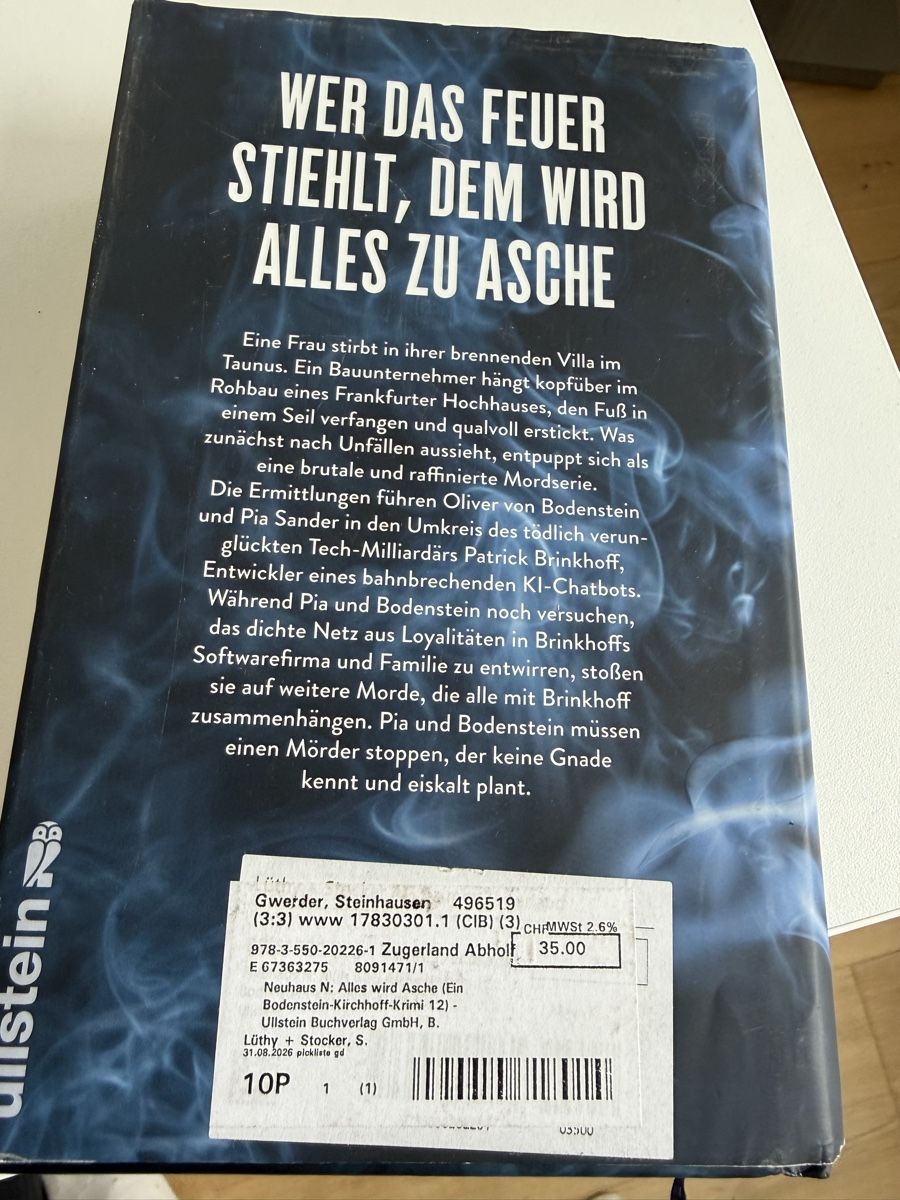 Bücher: Buch Nele Neuhaus, Alles wird Asche – Neu (gemäss Beschreibung) aus Steinhausen von lagune1959 1