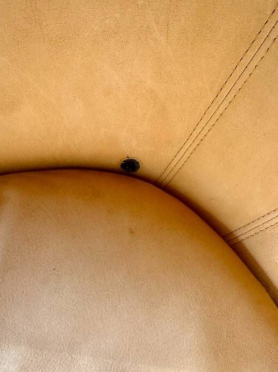 Sessel: Deux fauteuils "crapaud" en cuir jaune/beige clair – Gebraucht aus Le Mont-sur-Lausanne von Fcortex 4