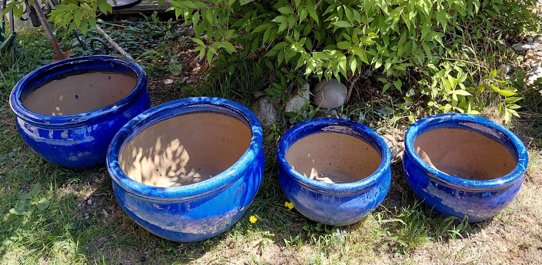 Pots de fleurs: Blumentöpfe blau glasiert 4 stk – Neuf (Voir description) à zuchwil par parson65