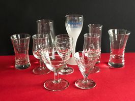 Glas Gläser-Sammlung Whisky Schnaps Tequila + 10 Stk