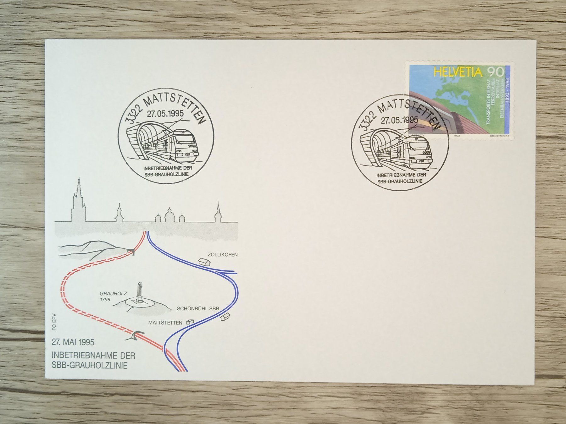 Tutti i francobolli: TR56 Enveloppe + Timbre Suisse 1995 – Usato da Cousset venduto da Patrick_Collections