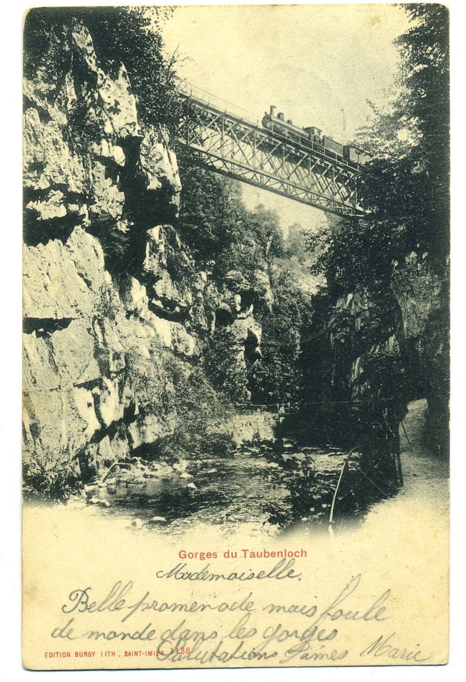 Cartoline postali: Georges du Taubenloch. Train 1902 – Usato da Versoix venduto da HELVETICA_1